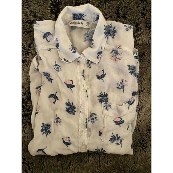 ABERCROMBIE KIDS GIRLS LONG SLEEVE Blouse SZ M 12 - Picture 5 of 6